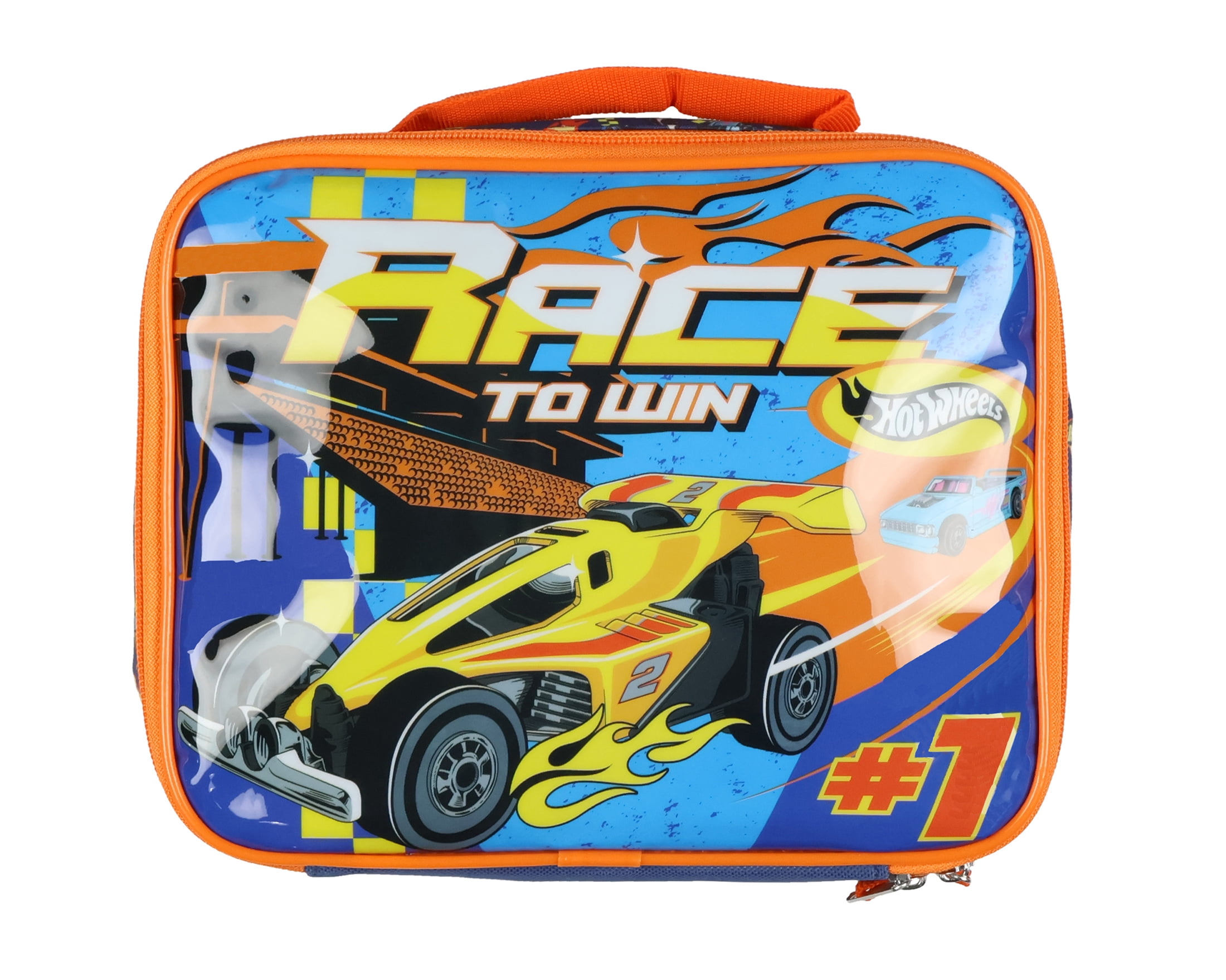Hot Wheels Race To Win Lunch Box Full Zip Around Insulated Lunch Tote Bag For Hot and Cold Food 10"