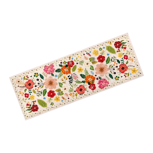 Tapis de Sol Floral Classique pour Usage Intérieur et Extérieur