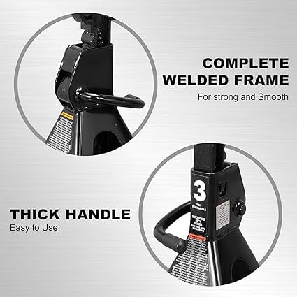 BLACK JACK Steel Jack Stands: 3 Ton (6,000 lb.) Capacity, Black, 1 Pair