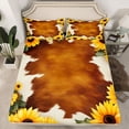 thumbnail image 2 of Castle Fairy Boys Girls Cow Print Twin Sheet Sets,Chic Floral Sunflower Bedding, 2 of 7
