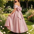 thumbnail image 4 of ATOGUTA Teen Girl Birthday Dresses Strapless Satin Homecoming School Dance Wedding Birthday Party Graduation Pageant Bridesmaid Pink, Size 5T-14, 4 of 7