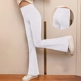 thumbnail image 2 of LIJCC Teen Girls High Waisted Yoga Flared Pants Thin Sports Tights Workout Leggings Kids Solid Color Bell-Bottom Trousers(White,14-16 Years), 2 of 9