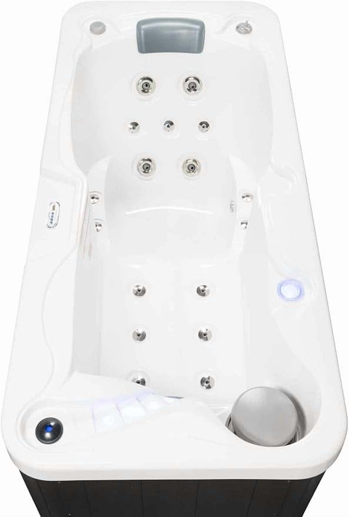 Hudson Bay HBSL 1-Person Hot Tub with 19 Therapy Jets and Digital Controls – White Acrylic Interior and Mocha Exterior Cabinet - Ideal for Indoor/Outdoor - Small and Portable Spa