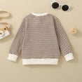 thumbnail image 4 of vdgthytj Toddler Boys Girls Knitted Tops Casual Long Sleeve Crewneck Striped Sweater Baby Fall Fashion Pullover Blouse, 4 of 9