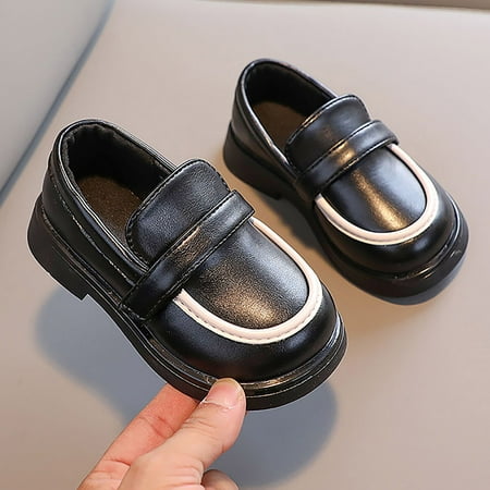 

Cathalem Snow Boots Girls Size 2 Toddler Boys Girls Dress Shoes PU Leather Wedding School Loafer Toddler Dress Boots for Girls Black 4 Years