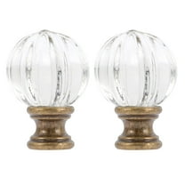 Toyvian Transparent Glass and Copper Lamp Finials for Home Decor 2pcs Easy Install Perfect for Table and Floor Lamps