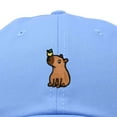 thumbnail image 2 of Dalix Capybara Cap Embroidered Dad Baseball Hat Cotton Adjustable Womens in Light Blue, 2 of 5