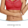 thumbnail image 4 of Texiao Women's Wirefree Bras Seamless Full Coverage Plus Size Sports Bra for Sleeping Yoga Workout Everyday Wear Bralette Red, 4 of 5