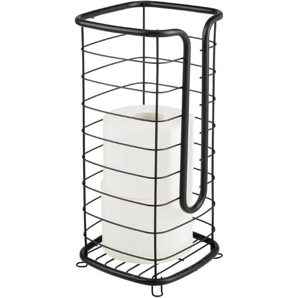 Decorative Metal Free Standing Toilet Paper Holder Stand with Storage