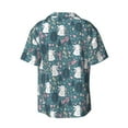 thumbnail image 2 of Xecao offers the Forest Rabbit for Men's Casual Short-sleeved Shirt, a button-up collared shirt with a pocket, perfect for beach vacations and yacht travel in the Medium size., 2 of 7