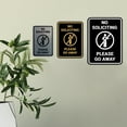 thumbnail image 5 of Portrait Round No Soliciting Please Go Away Sign (Navy Blue/Gold) - Medium, 5 of 7
