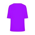 thumbnail image 7 of CFLVAEK Summer Tshirts for Women Plus Size Short Sleeve Tshirt Casual V Neck T Shirts Solid Color Basic Tees Beach Vacation Going Out Tops Purple M, 7 of 7