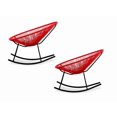 thumbnail image 2 of Costa Rocker Lounge Chair in Red, Wire Lounge Chair, Plastic Lounge Chair, Beach Lounge Chair, Indoor-Outdoor Lounge Chair,Hammock Weave,Rattan,Weather resistance Patio Lounge Chair, Oval Lounge Chair, 2 of 4