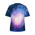 thumbnail image 6 of YI YI Summer Top for Women 2024 Novelty 3D Galaxy Universe Graphic Tees Short Sleeve Shirts Casual Polyester Tshirt XL White, 6 of 6