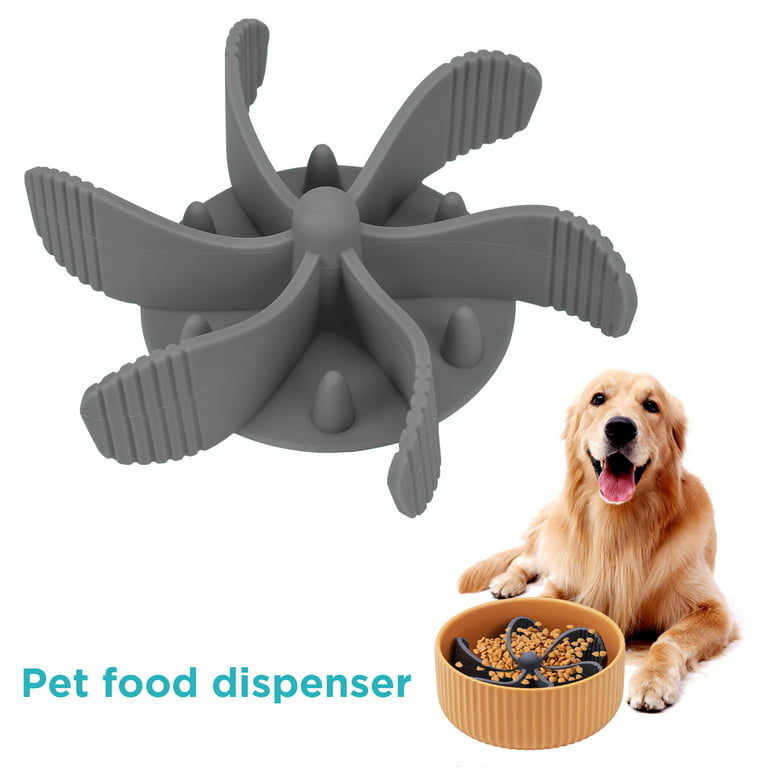 Alloet Slow Feed Dog Bowl Insert Puzzle Maze Feeder for Fast Eaters Suction  (Grey) 