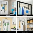 thumbnail image 3 of LYNK PROFESSIONAL® HOME™ Over Door Hooks Rack - 5 Hook Over Door Hanger - Over Door Towel Rack - Hanging Towels or Clothes - For Bathroom, Bedroom or Laundry Room – Lifetime Ltd. Warranty - Black, 3 of 7