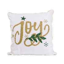 Harkaari, Velvet Hand Beaded Holiday Joy Pillow
