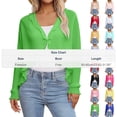thumbnail image 3 of Garbnen Chiffon Shrug for Women Open Front Cropped Long Sleeve Cardigan for Women Pleated Lightweight Casual Sun Protection Sheer Shawl Yellow, 3 of 7