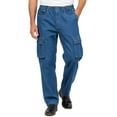 thumbnail image 4 of Turtle Bay New York  Men’s Double Cargo Pocket Pull-On Jeans – Rugged Cargo Pants in Cotton Blend Fabric, 4 of 6