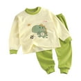 thumbnail image 3 of Cethrio Boys Cotton Pajama Sets, Crewneck Graphic 2 PC Long Sleeve Boys' Sleepwear Mint Green Size 6-12 Months, 3 of 4