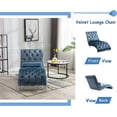 thumbnail image 5 of KINFFICT Velvet Chaise Lounge Chair with Toss Pillow, Modern Tufted Button Lounge Chair, Upholstered Indoor Sleeper Chair for Living Room, Bedroom, Lake Blue, 5 of 8