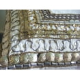 thumbnail image 4 of The HomeCentric Pillow Case Zipper Ivory Pillow Shams 3D Sequins Bordered Pillow Shams Pack of 2 24x24 inch (60x60 cm) Pillow Shams Square Silk Shams Pillow Shams Traditional Style - Ivory Treasure, 4 of 9