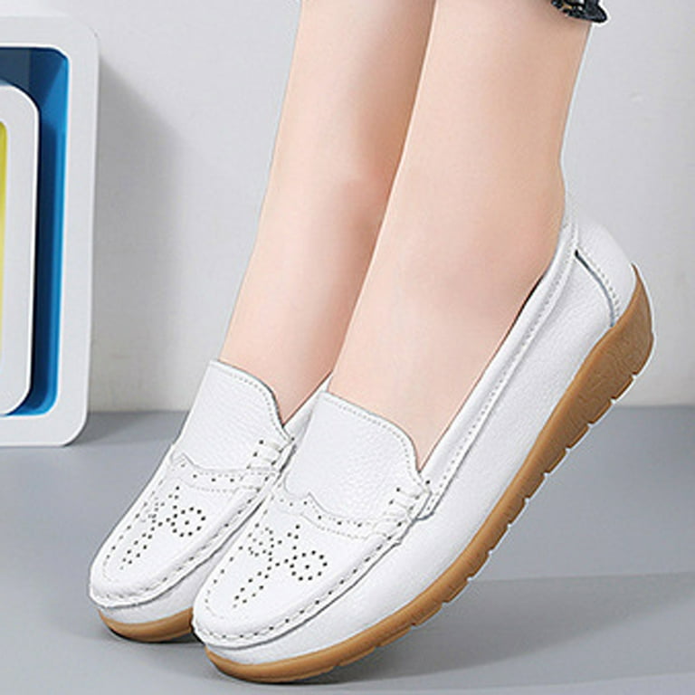 Xysaqa Slip on Shoes Women Shoes for Women Sneakers Comfortable Casual Hollowed Out Women s Leather Shoes with Soft Soles Sloping Heels Work Office Shoes Womens on Clearance Walmart