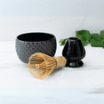thumbnail image 5 of AprikaLife Traditional Japanese Matcha Tea Bowl Handcrafted Ceramic Tea Ceremony Cup Yamaeki Glaze with Black Ami Pattern, 5 of 8
