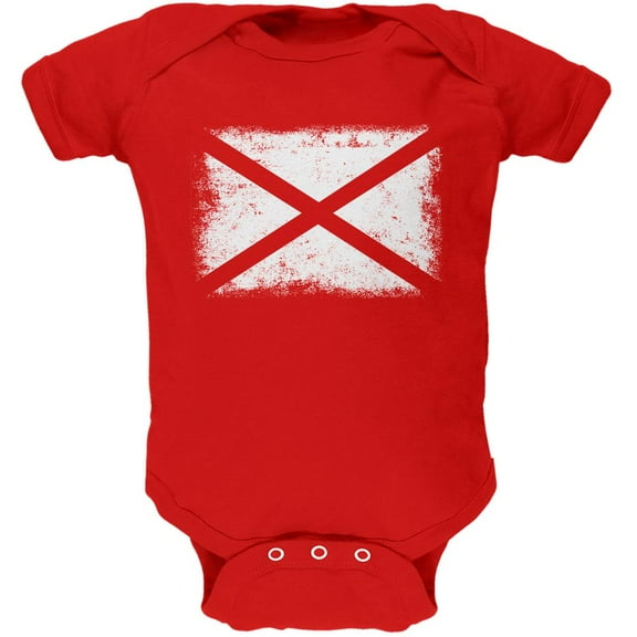 Born and Raised Alabama State Flag Soft Baby One Piece Red 18-24 M