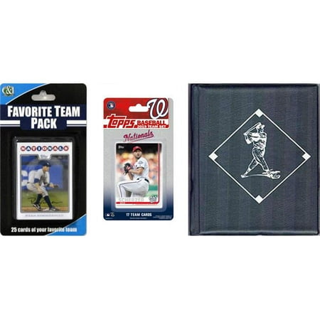 C&I Collectables 2019NATIONTSC MLB Washington Nationals Licensed 2019 Topps Team Set & Favorite Player Trading Cards Plus Storage