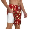 thumbnail image 3 of Picia Fire Extinguisher pattern Mens Swim Trunks with Compression Liner Stretch Beach Shorts Quick Dry with Zipper Pockets No-Chafing Board Shorts-Small, 3 of 9