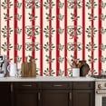 thumbnail image 2 of Peel and Stick Wallpaper 17.7in x 9.8ft Vintage Christmas Holly Berries Red Cream Stripes Contact Paper Vinyl Self-Adhesive Removable Wall Paper for Bedroom DIY Home Decor Renter Friendly, 2 of 8
