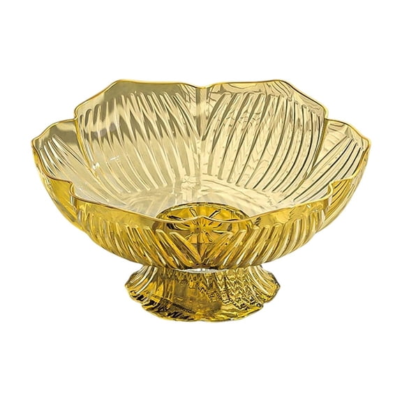 Puntoco 1PCS Tall-Legged Luxury Fruit Bowl High-Fashion Decorative Tray for Snack Candy Nut Dried Fruit Modern Centerpiece for Living Room Coffee Table -10.04x4.72in