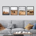 thumbnail image 3 of PixonSign Framed Wall Art Autumn Texas Farm Prints, Set of 4 Animals Countryside Pasture Landscape Wall Decors, Nature Wall Décor, Adhesive Canvas Poster, Modern Home Artwork - 8"x10" Black, 3 of 5