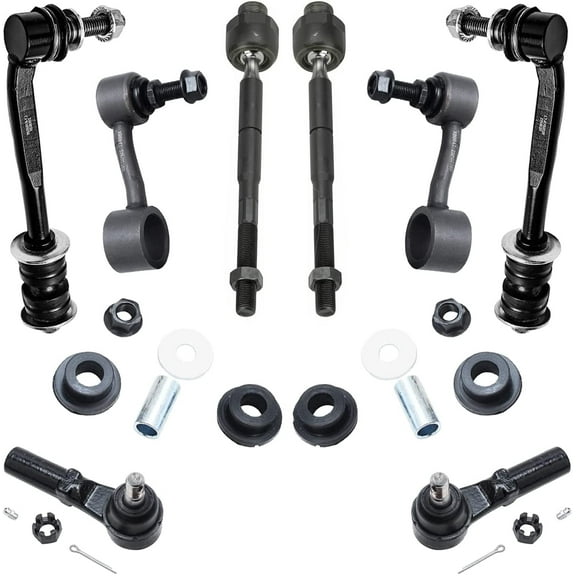 Detroit Axle - 8pc Front Suspension Kit for 04-09 Dodge Durango, 07-09 Chrysler Aspen, 4 Tie Rod Ends 4 Front and Rear Sway Bars Replacement