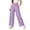 10# Purple Pink, variant on Checkered Pants Womens Casual Elastic Waist Comfy Loose Wide Leg Pants with Pockets Light pink XL
