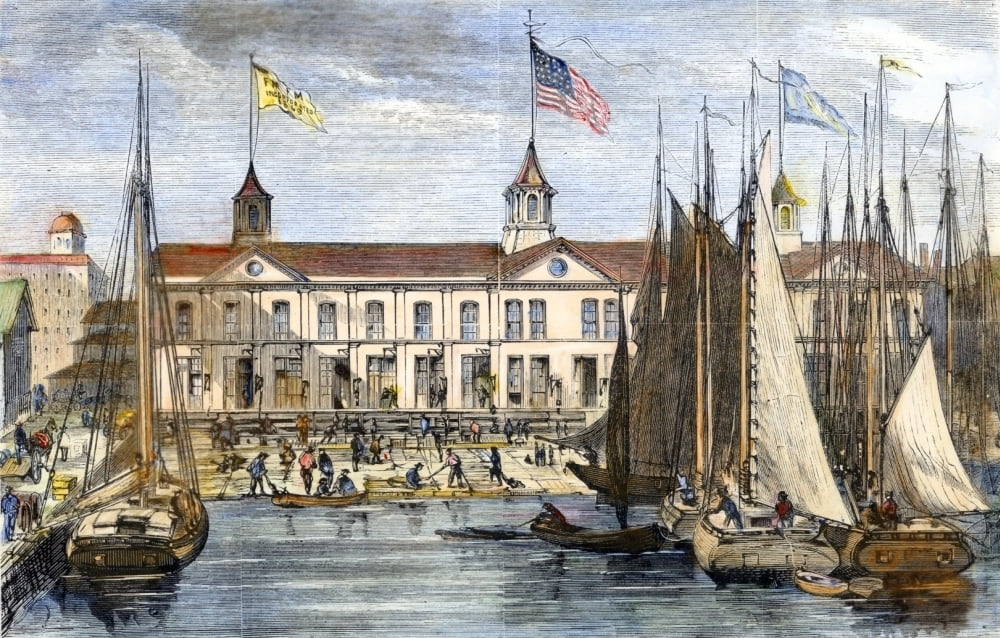 Fulton Fish Market 1869. Nthe New Building Of The Fulton Fish Market In