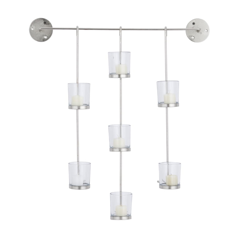 CosmoLiving 7-Holder Silver Metal Wall Sconce for Votive photo 1