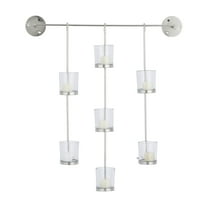 CosmoLiving by Cosmopolitan 7 Holder Silver Metal Wall Sconce