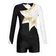 thumbnail image 3 of TiaoBug Kids Girls Figure Skating Performance Outfits Shiny Color Block Athletic Gymnastics Leotard Unitard And Shorts Set White&Black 14, 3 of 7