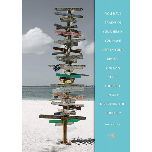 Funny Birthday Greeting Card (5" x 7") by Paper Street | 3 Pack   3 Envelopes (Dr. Suess Places )