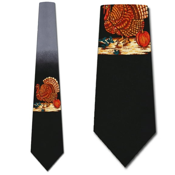 Thanksgiving Turkey Extra Long Necktie Mens Tie by