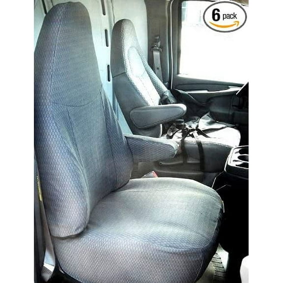 C933 1996-2009 Chevy Express and GMC Savanna, Gray, Endura, Molded Headrests, Front Captain Chairs Seat Covers