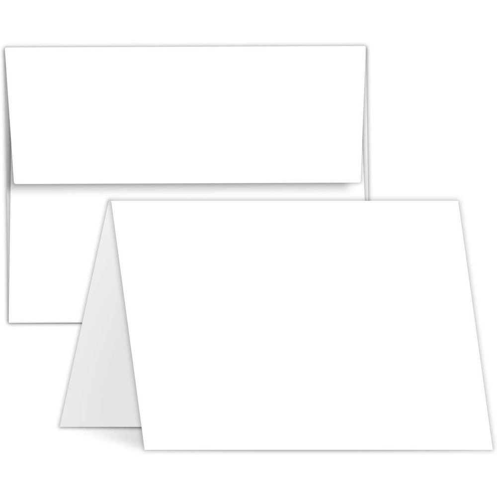 Greeting Cards Set 5x7 Blank White Cardstock and Envelopes Perfect