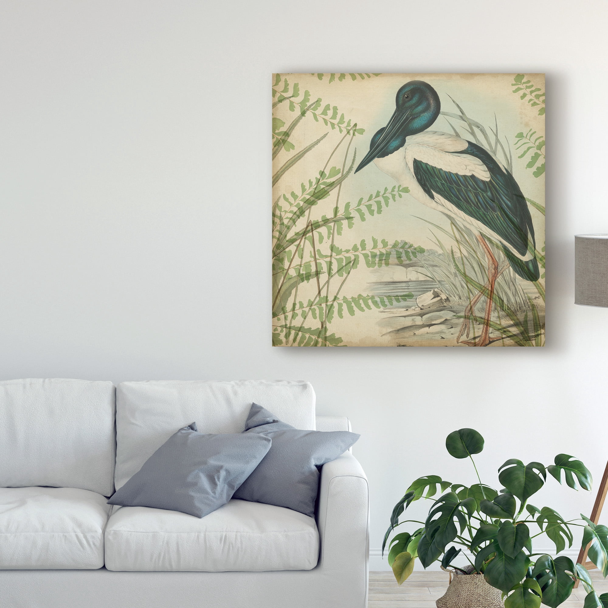 Trademark Fine Art 'Heron And Ferns I' Canvas Art by Vision Studio