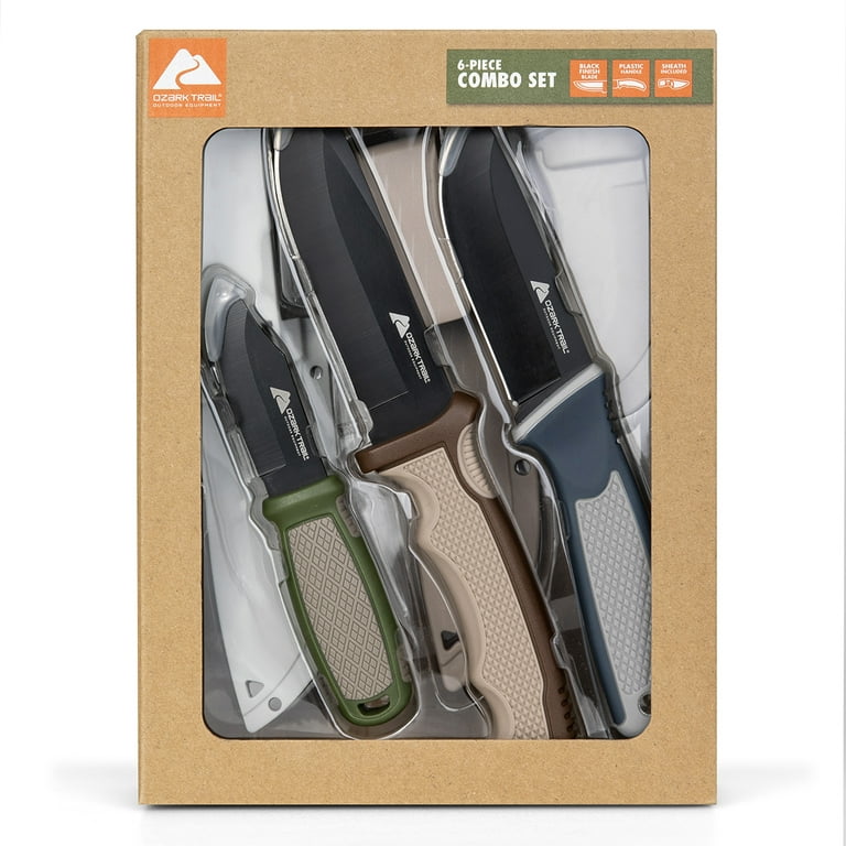 Ozark Trail Fixed Blade Knife Hunting Set, 3 Pieces 