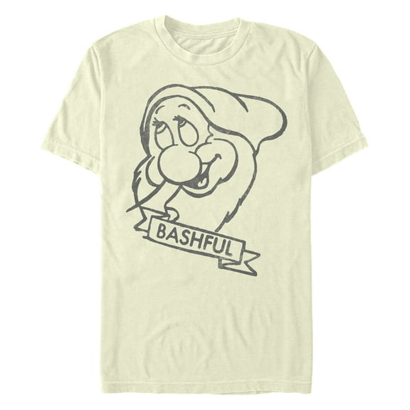 Men's Snow White and the Seven Dwarfs Bashful Large Outline Graphic T-Shirt