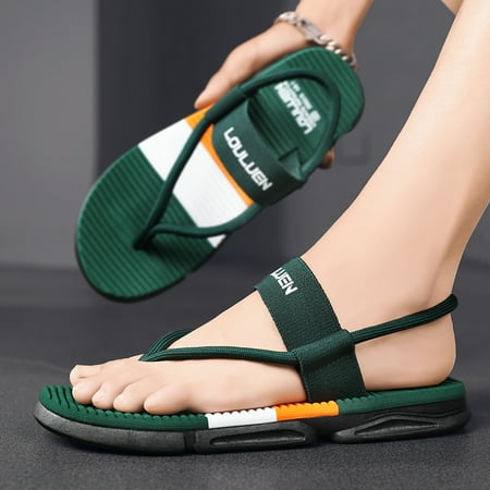 Summer New Slippers Men Flip Flops Beach Sandals Non-slip Casual Flat Shoes Slippers Indoor House Shoes for Men Outdoor Slides