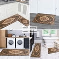 thumbnail image 6 of Boho Brown Pattern Kitchen Rugs and Mats Sets Of 2, Funny Kitchen Decoration Rubber Backing Non-Slip Absorbent Mats for Sink Waterproof Runner Rug for Laundry Room 17x30+17x48inch, 6 of 7