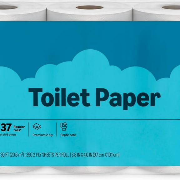 2-Ply Soft Toilet Paper, 6 Rolls (1 Pack of 6), Equivalent to 37 Regular Rolls